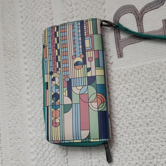 MONARQUE WRISTLET WALLET SIGNATURE COLLECTION/FRANK LLOYD WRIGHT SAGUARO SUNRISE - Picture 7 of 9